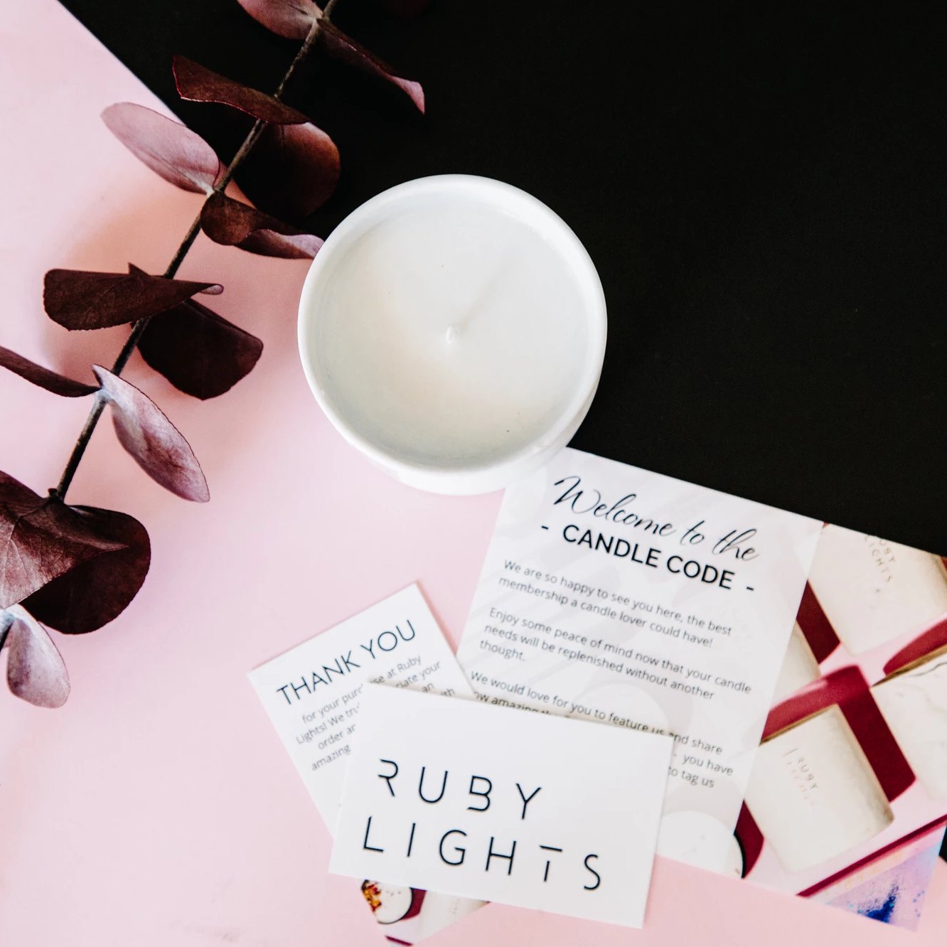 ruby lights candles the candle code subscription box